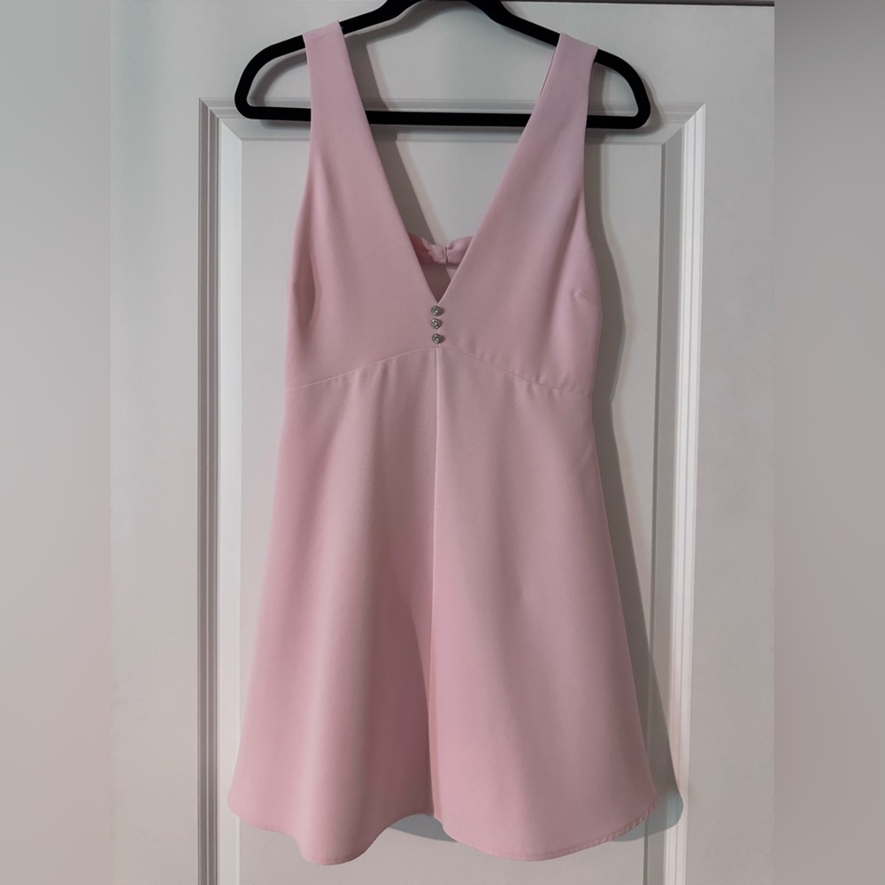 Zara Pink Sleeveless V-Neck Sundress for Prom